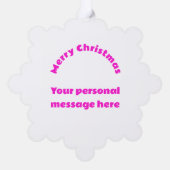 Mit Monogramm frohe Weihnachten in Rosa | Schneefl Ornament Karte (Rückseite)