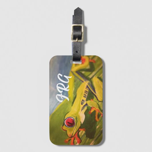 Mit Monogramm Frosch-Gepäckanhänger Gepäckanhänger (Vorderseite Vertikal)