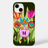 Mit Monogramm Frühling mit Tulpen Case-Mate iPhone Hülle (Rückseite)