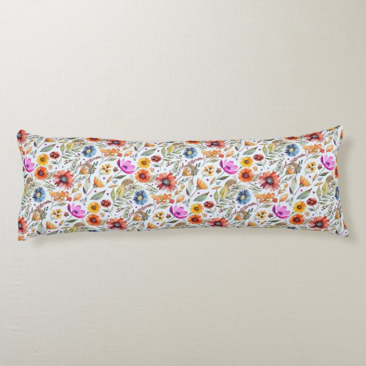 Mit Monogramm FrühlingsWildblume & Adortable Igel Seitenschläferkissen (Rückseite)