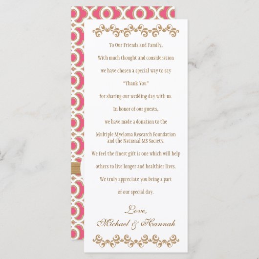 Mit Monogramm Fuchsia Gold marokkanische Hochzeits (Vorne/Hinten)