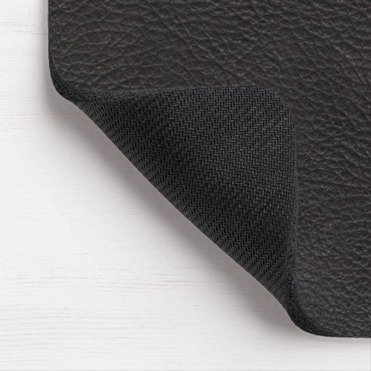 Mit Monogramm Führungskraft-Schwarz-Leder-Blick Mousepad (Ecke)