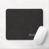 Mit Monogramm Führungskraft-Schwarz-Leder-Blick Mousepad (Mit Mouse)