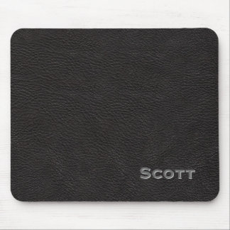 Mit Monogramm Führungskraft-Schwarz-Leder-Blick Mousepad