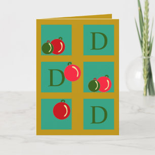 Mit Monogramm Fun Ornamente Red Green Gold Weihnac Karte