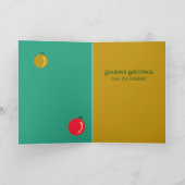 Mit Monogramm Fun Ornamente Red Green Gold Weihnac Karte (Innenseite)