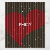 Mit Monogramm funkelndes Herz Weinetikett (Einzelnes Label)