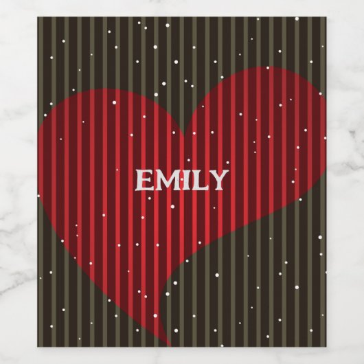 Mit Monogramm funkelndes Herz Weinetikett (Einzelnes Label)