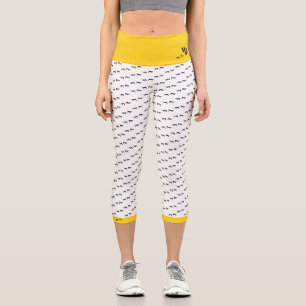 Mit Monogramm Funky Fun Chicken Sei verrückt! Capri Leggings