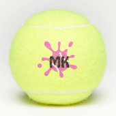 Mit Monogramm Funny Niedlich Platsch Pink Initiale Tennisbälle (Vorderseite)
