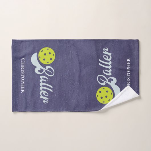 Mit Monogramm Funny Pickleball Player Sports Handtuch (Handtuch)