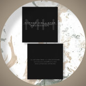 Mit Monogramm für Männer, grau Quadratische Visitenkarte