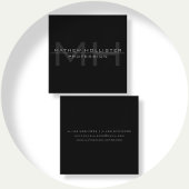 Mit Monogramm für Männer, grau Quadratische Visitenkarte