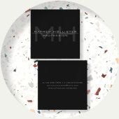 Mit Monogramm für Männer, grau Quadratische Visitenkarte