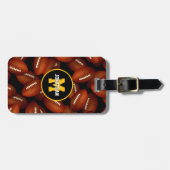 Mit Monogramm Fußbällensportart Gepäckanhänger (Vorderseite horizontal)