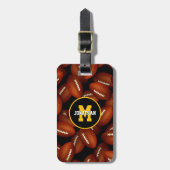 Mit Monogramm Fußbällensportart Gepäckanhänger (Vorderseite vertikal)