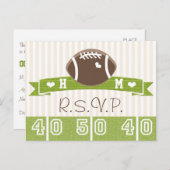 Mit Monogramm Fußballhochzeit RSVP Postkarte (Vorne/Hinten)