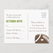 Mit Monogramm Fußballhochzeit RSVP Postkarte (Rückseite)