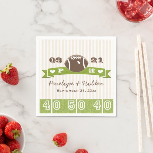 Mit Monogramm Fußballhochzeit Serviette (Beispiel)