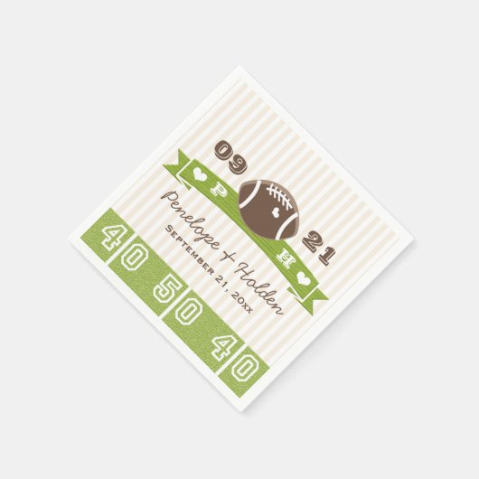 Mit Monogramm Fußballhochzeit Serviette (Ecke)