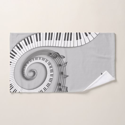 Mit Monogramm gebogene Klavierschlüssel und Badhandtuch Set (Handtuch)