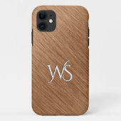 Mit Monogramm gebürstetes Kupfer Case-Mate iPhone Hülle (Rückseite)