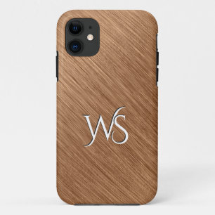 Mit Monogramm gebürstetes Kupfer Case-Mate iPhone Hülle