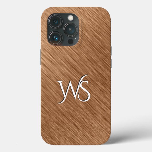 Mit Monogramm gebürstetes Kupfer Case-Mate iPhone Hülle (Rückseite)