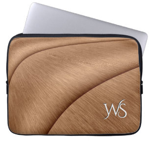Mit Monogramm gebürstetes Kupfer Laptopschutzhülle