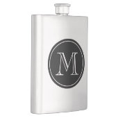 mit Monogramm, geflochtener Edelstahlkolben Flachmann (Rechts)