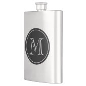 mit Monogramm, geflochtener Edelstahlkolben Flachmann (Links)