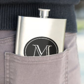 mit Monogramm, geflochtener Edelstahlkolben Flachmann (Beispiel)