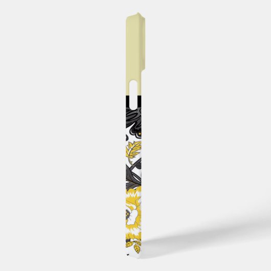 Mit Monogramm Gelb und Grau Case-Mate iPhone Hülle (Rückseite / Rechts)