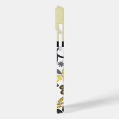 Mit Monogramm Gelb und Grau Case-Mate iPhone Hülle (Rückseite / Links)