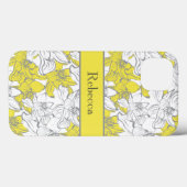 Mit Monogramm Gelb und Grau Case-Mate iPhone Hülle (Rückseite (Horizontal))