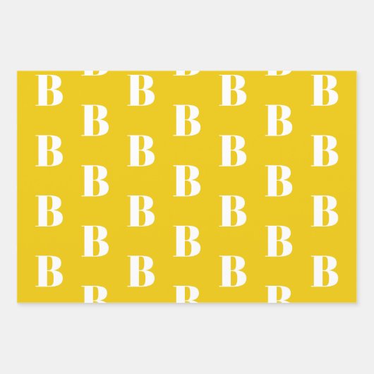 Mit Monogramm gelbe Farbtöne, benutzerdefinierte A Geschenkpapier Set (Vorderseite 2)
