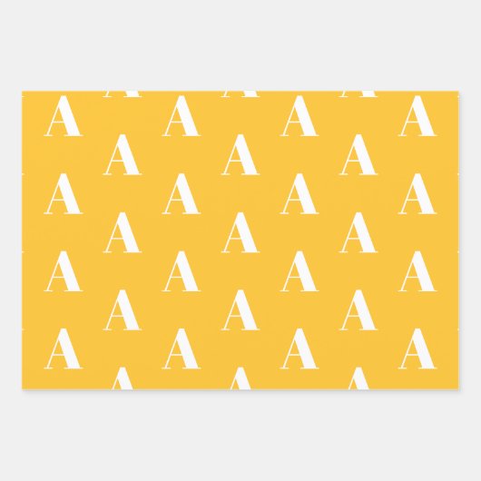 Mit Monogramm gelbe Farbtöne, benutzerdefinierte A Geschenkpapier Set (Vorderseite)
