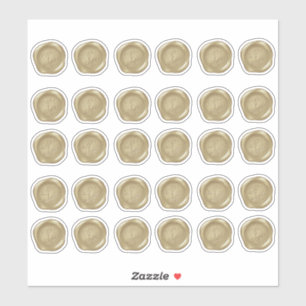 Mit Monogramm Gelbe Imitate Wachs Siegel Aufkleber