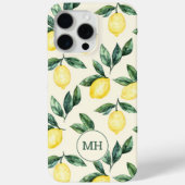 Mit Monogramm Gelbe Zitronen Muster Moderne Initia Case-Mate iPhone Hülle (Rückseite)