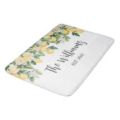 Mit Monogramm Gelber Zitronenbaum Badematte (Schrägansicht)