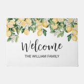 Mit Monogramm Gelber Zitronenbaum Fußmatte (Vorderseite)