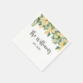 Mit Monogramm Gelber Zitronenbaum Serviette (Ecke)