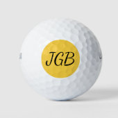 Mit Monogramm Gelbes Gold oder Farbhintergrund aus Golfball (Vorderseite)
