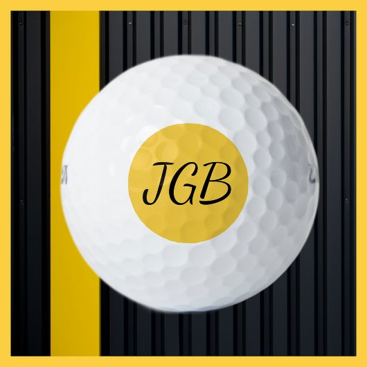 Mit Monogramm Gelbes Gold oder Farbhintergrund aus Golfball
