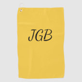 Mit Monogramm Gelbes Gold oder Farbhintergrund aus Golfhandtuch (Vorderseite)
