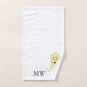 Mit Monogramm-Gelbes Goldendoodle-Doodle-Design Badhandtuch Set (Handtuch)