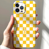 Mit Monogramm gelbes und weißes Karton Case-Mate iPhone Hülle