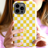 Mit Monogramm gelbes und weißes Karton Case-Mate iPhone Hülle