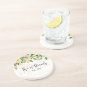 Mit Monogramm Gelbes Zitronenbaum Weißes Holz Getränkeuntersetzer (Seite)