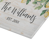 Mit Monogramm Gelbes Zitronenbaum Weißes Holz Schneidebrett (Ecke)